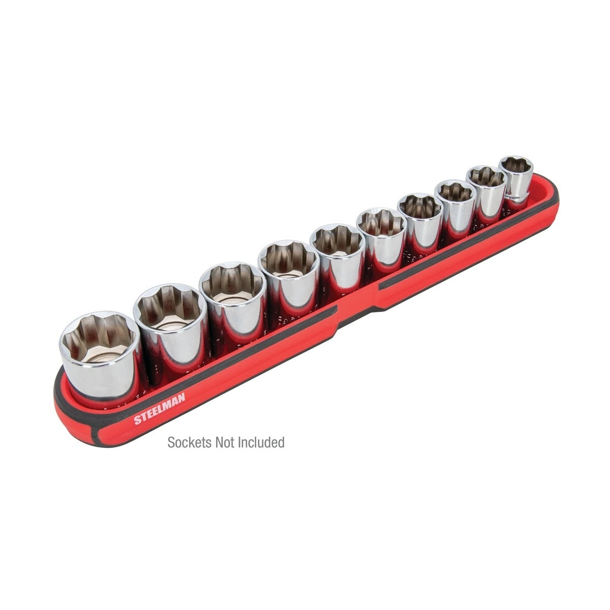 Steelman Pro 75105 12.75 in. Long Magnetic Steel Socket Storage and Parts Accessory Tray (1 Pack) - 4