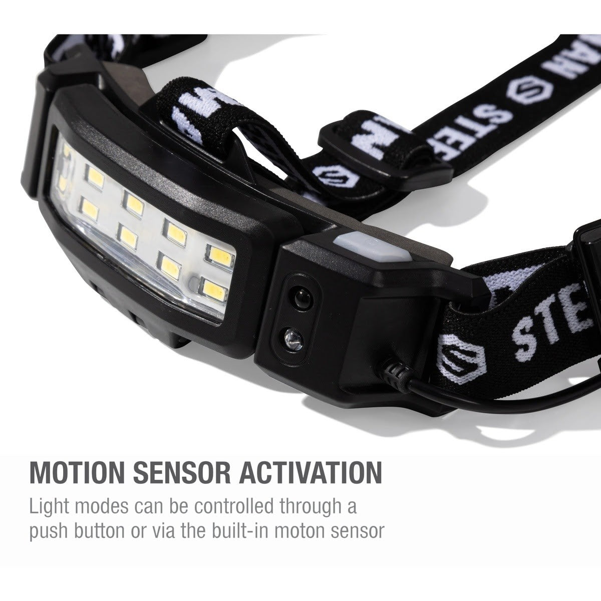 Steelman Pro 79052 Slim Profile 250 Lumen Motion Activated LED Headlamp with Rear Safety Red Blinker, 20 m Beam and IP65 Water Resistance - 5