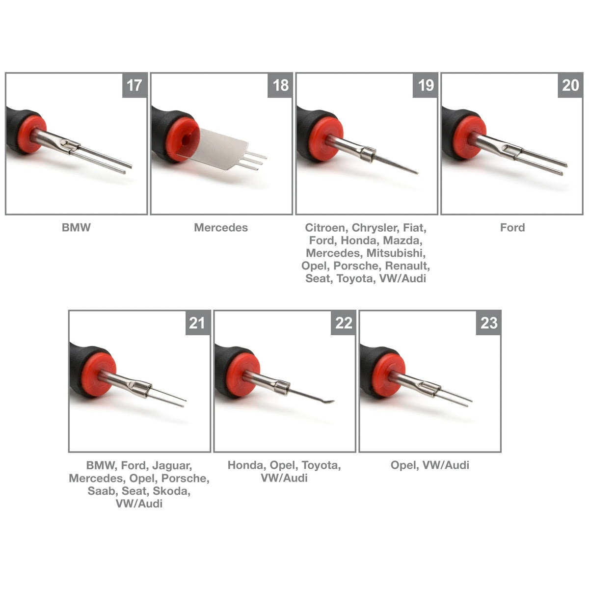 Steelman Pro 95839 23-Piece Universal Terminal Tool Kit for Automotive Electrical Connector Pin Release (23 Piece) - 7