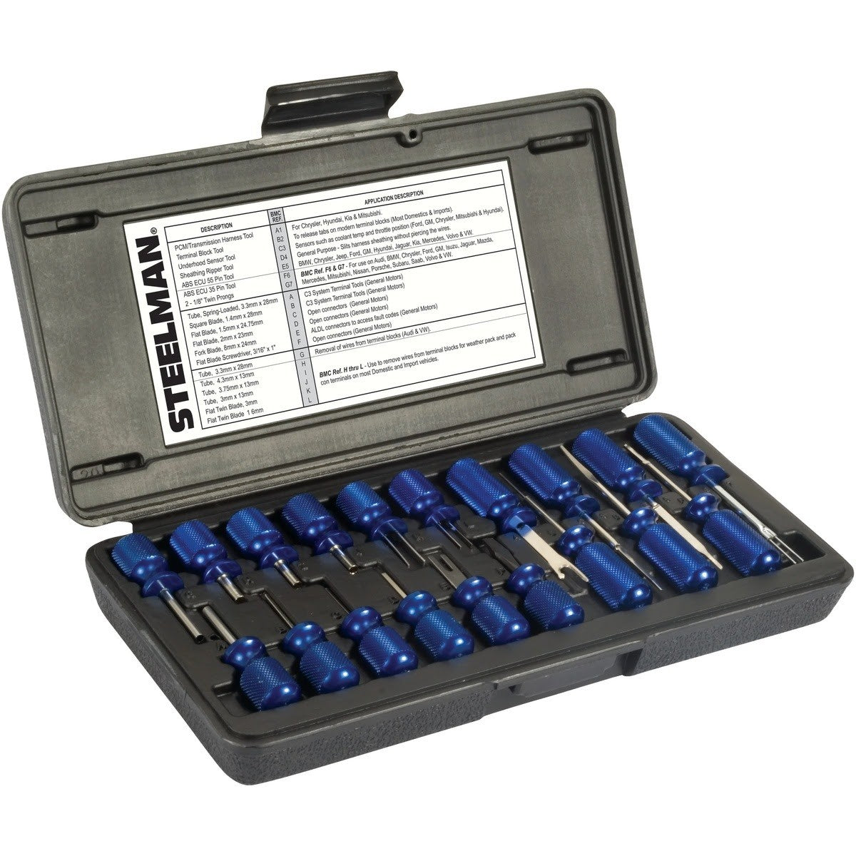 Steelman Pro 95978 Master Terminal Tool Kit for Automotive Terminal Block Wire Removal (19 Piece) - 2