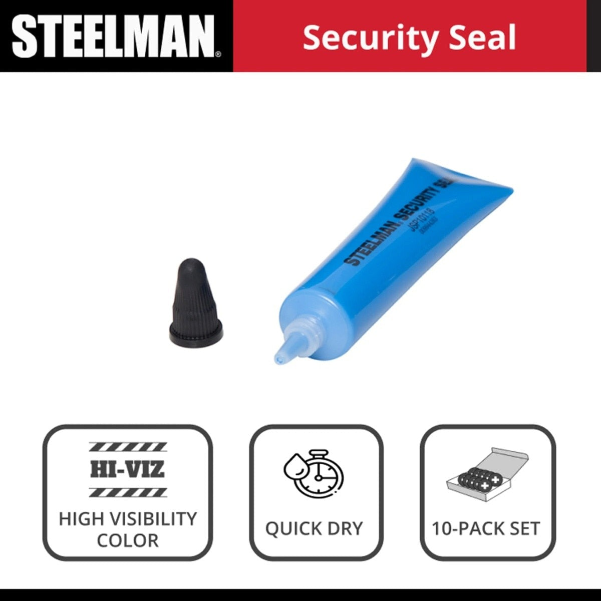 Steelman Pro JSP10118 1 oz Bright Blue Security Seal Tamper Indicator for Fasteners (10 Pack) - 2