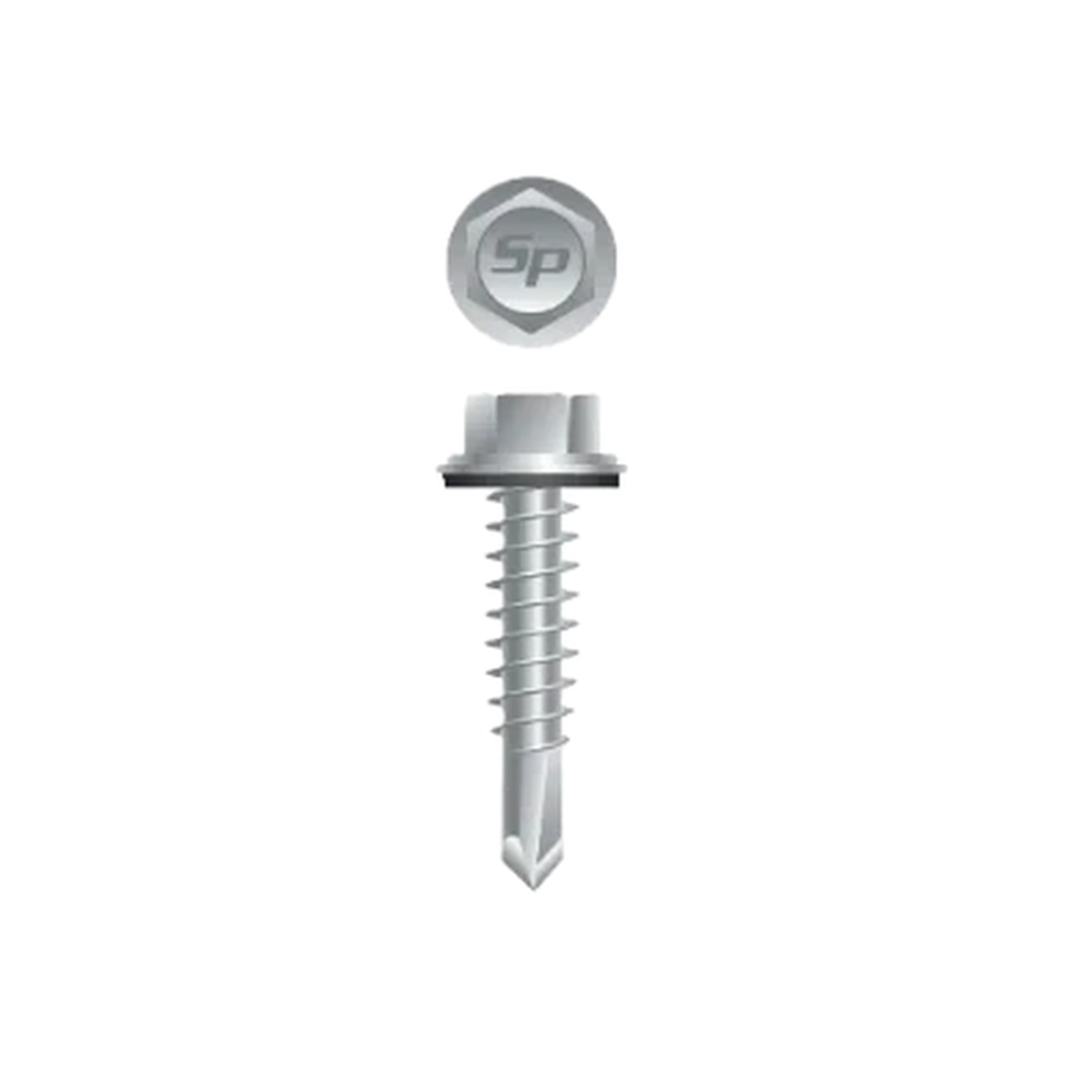 Strong-Point HA1016CV 10 x 1" Hex Tek 3 Screw with Bonded Neo Washer Strong Shield Coated (500 Count)