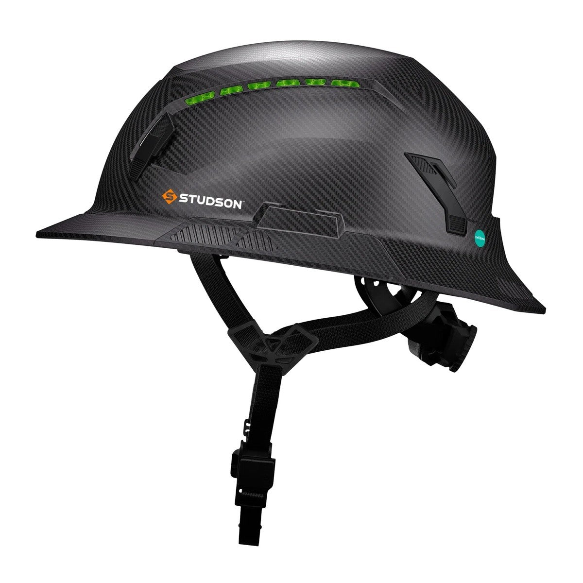 Studson SHK1-FB-CCF Vented Full Brim Class C Type II Carbon HD Safety Helmet - 2