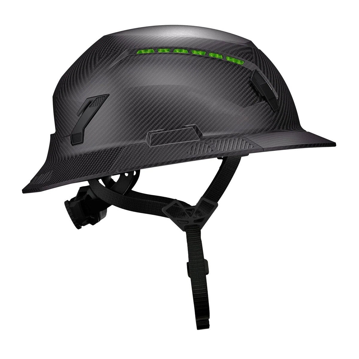 Studson SHK1-FB-CCF Vented Full Brim Class C Type II Carbon HD Safety Helmet - 4