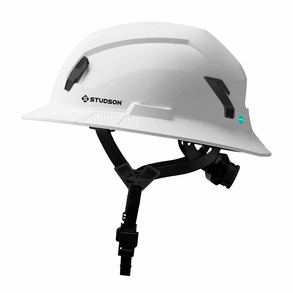 Studson SHK1-FB-EW Full Brim Non-Vented Class E Type II Safety Helmet - White - 2