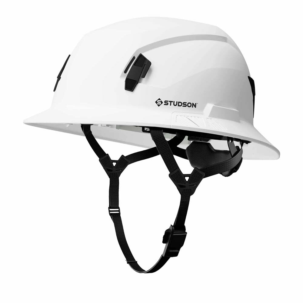 Studson SHK1-FB-EW Full Brim Non-Vented Class E Type II Safety Helmet - White - 4