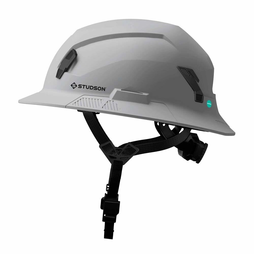 Studson SHK1-FB-EW Full Brim Non-Vented Class E Type II Safety Helmet - White - 7