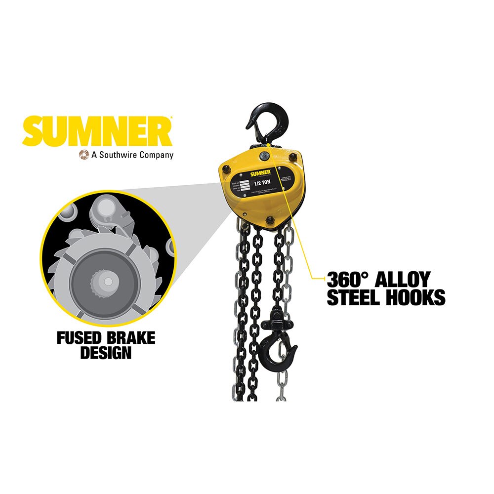 Sumner PCB050C10 1/2T Chain Hoist 10' Lift - 2