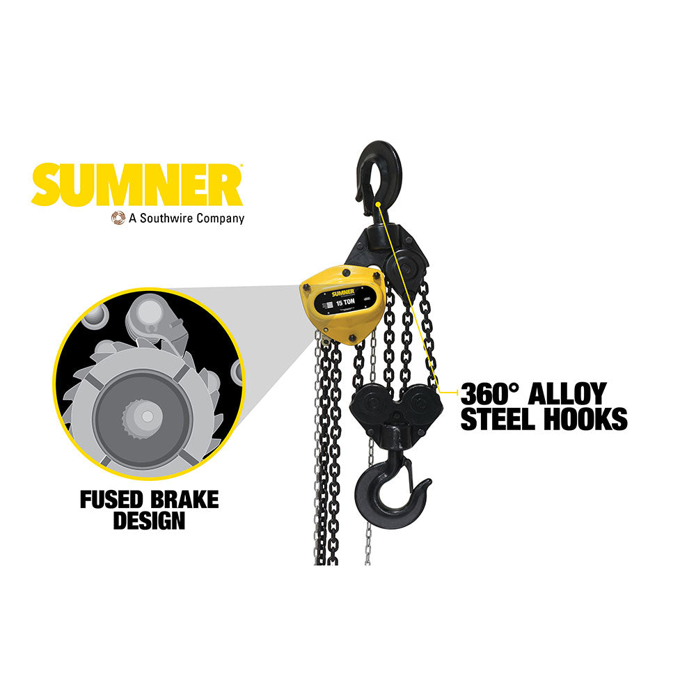 Sumner PCB1.5KC10 15T Chain Hoist 10' Lift - 2