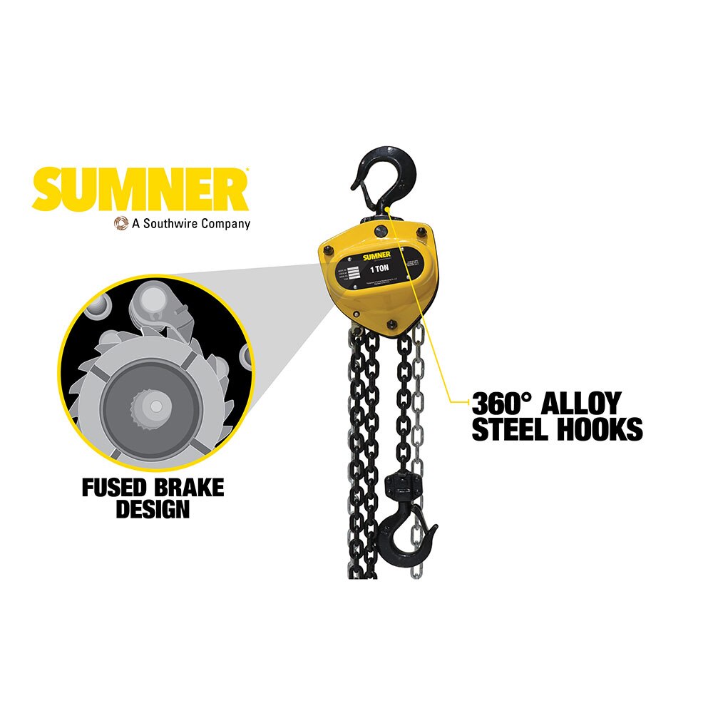 Sumner PCB100C10 1T Chain Hoist 10' Lift - 2