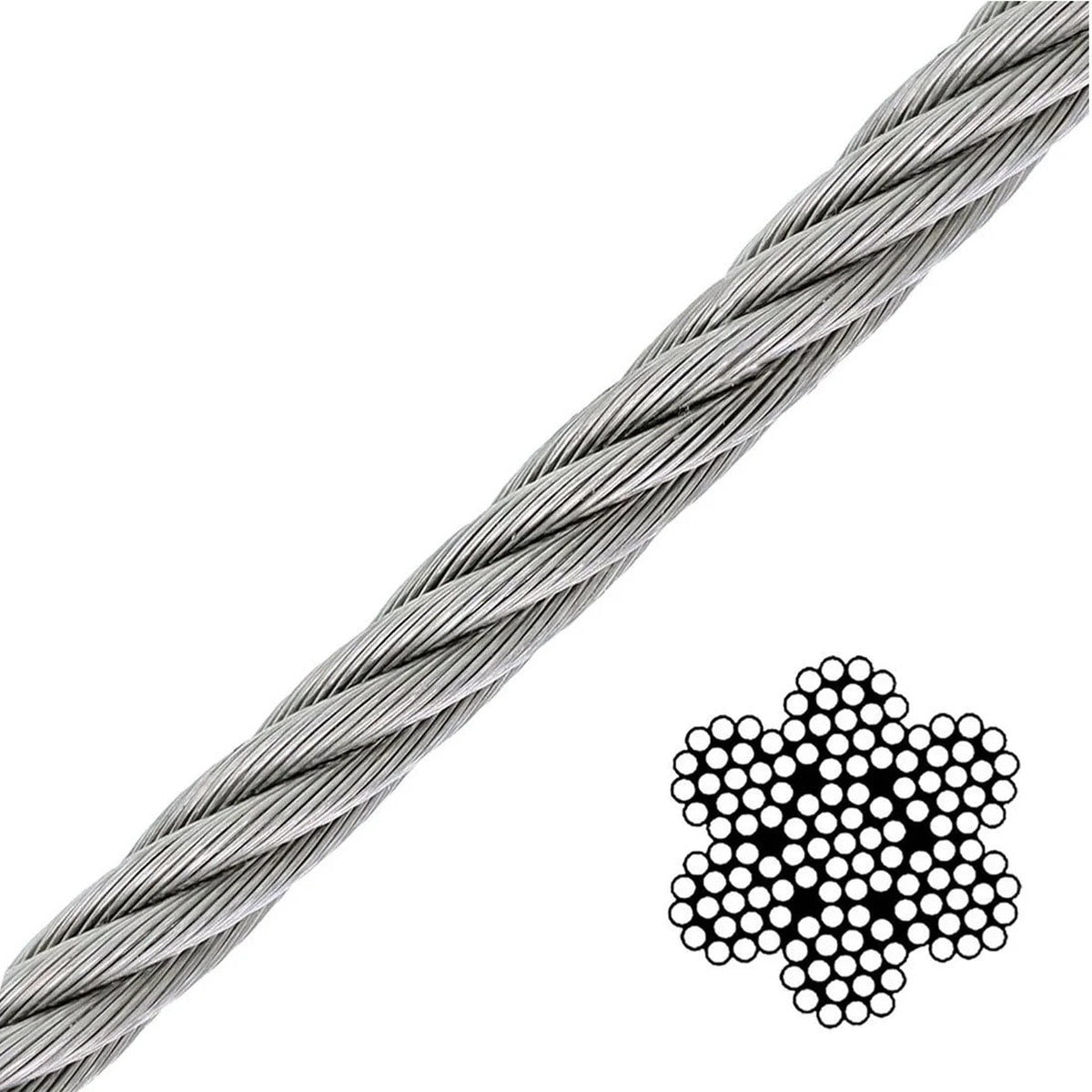 T.C. International 25062 3/8" x 1000' 7x19 Galvanized Aircraft Cable Roll - 4