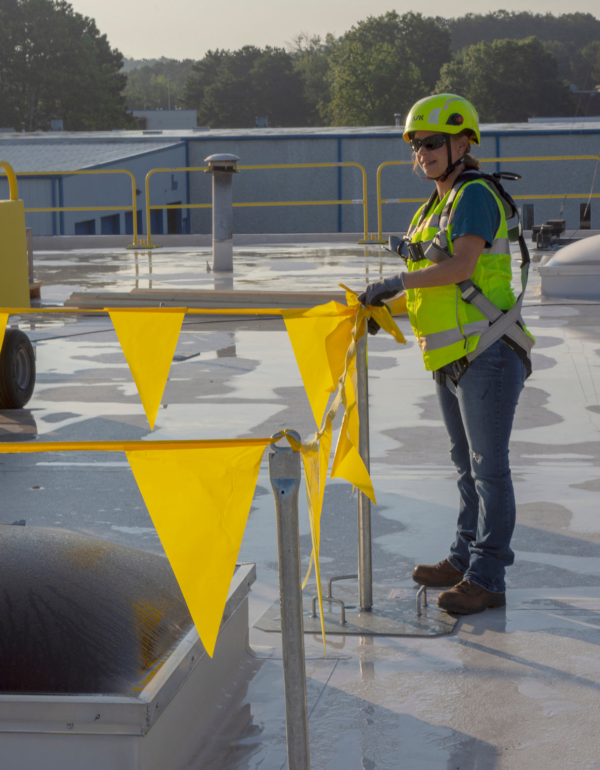 Tie Down 65001 Permanent Warning Line System w Galvanized Posts, Base - 6