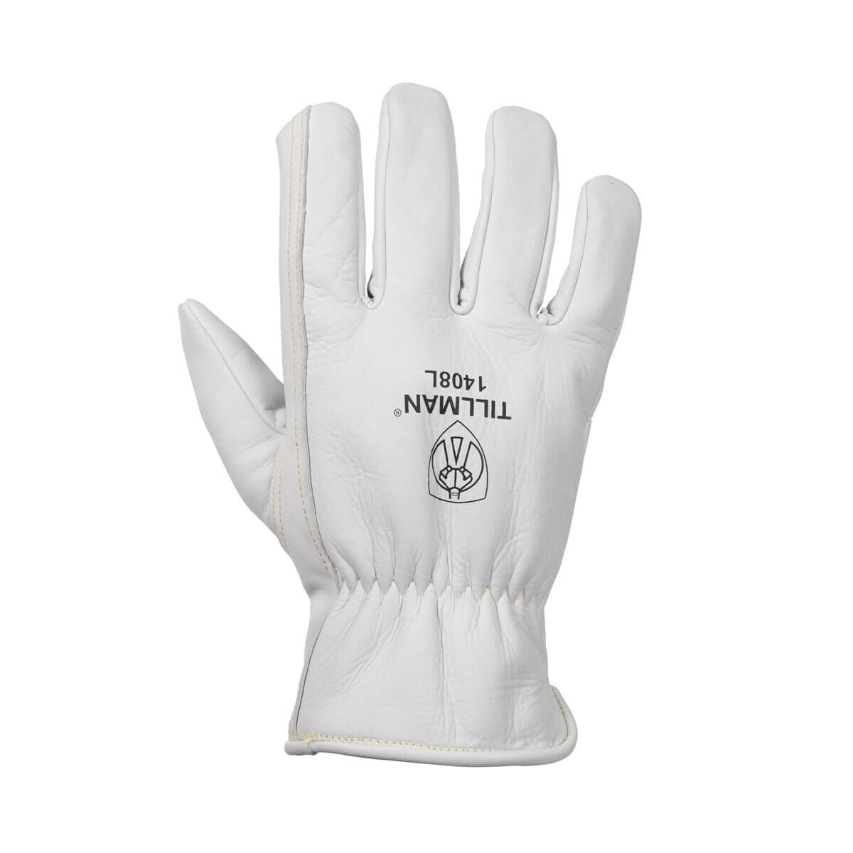 Tillman 1408-M A6 Cut Resistant Top Grain Cowhide Drivers Gloves with Para-Aramid Steel Liner Pearl Medium - 4