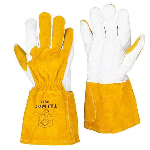 Tillman 49XL MIG Welding Gloves with Goatskin Palm and 5" Shirred Cuff Size XL