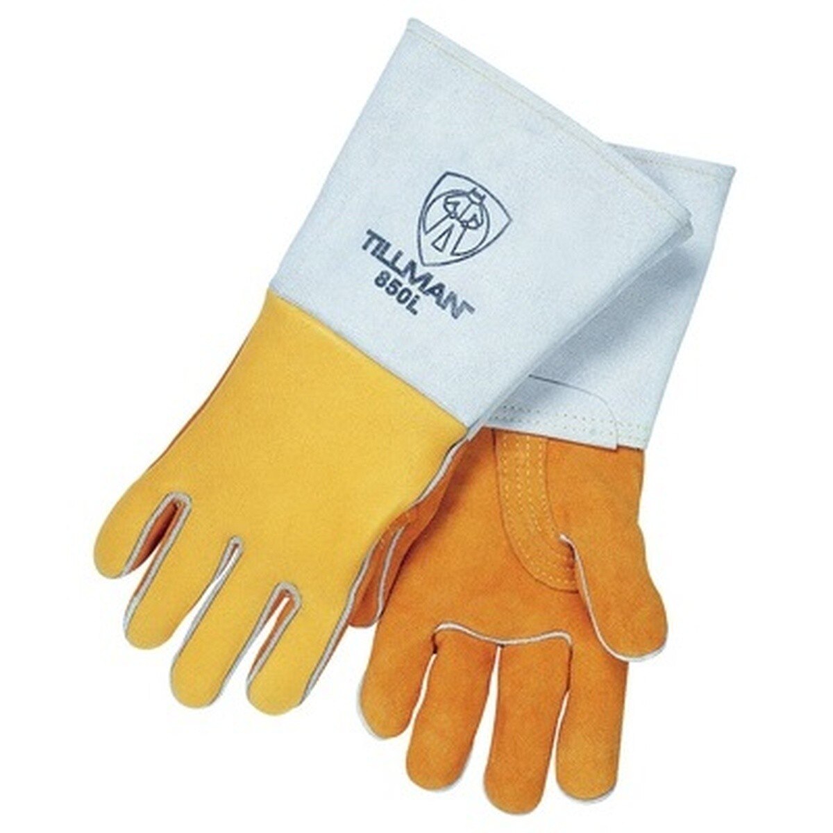 Tillman 850-L Grain Elkskin Leather Palm Welding Gloves 14" Length 6" Cuff Gold Large