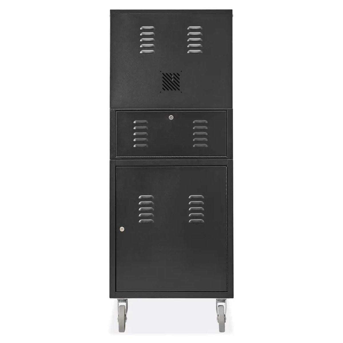 Uline H-12185 Deluxe Mobile Computer Cabinet 23 x 25-50 x 62" - 4