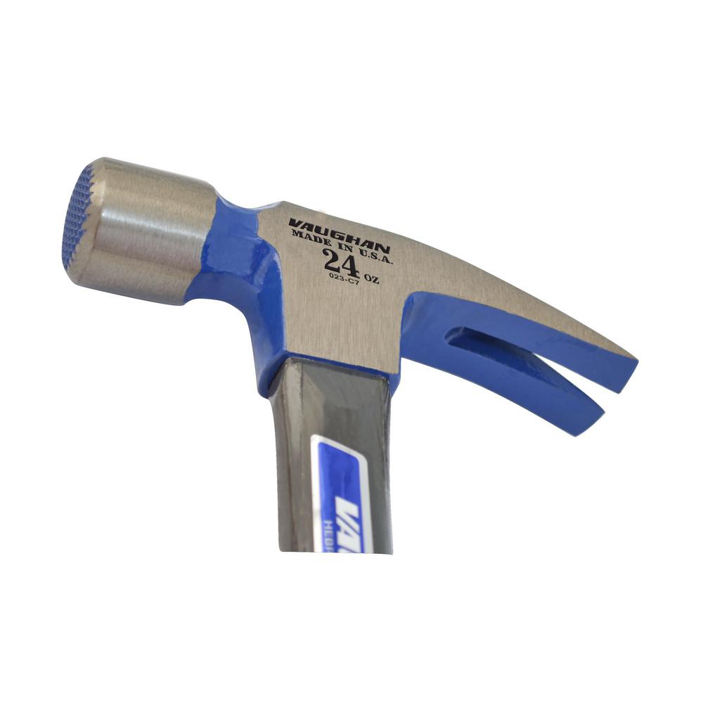 Vaughan VN12338 24 oz. Straight Claw Hammer - Fiberglass Handle Milled Face - 3