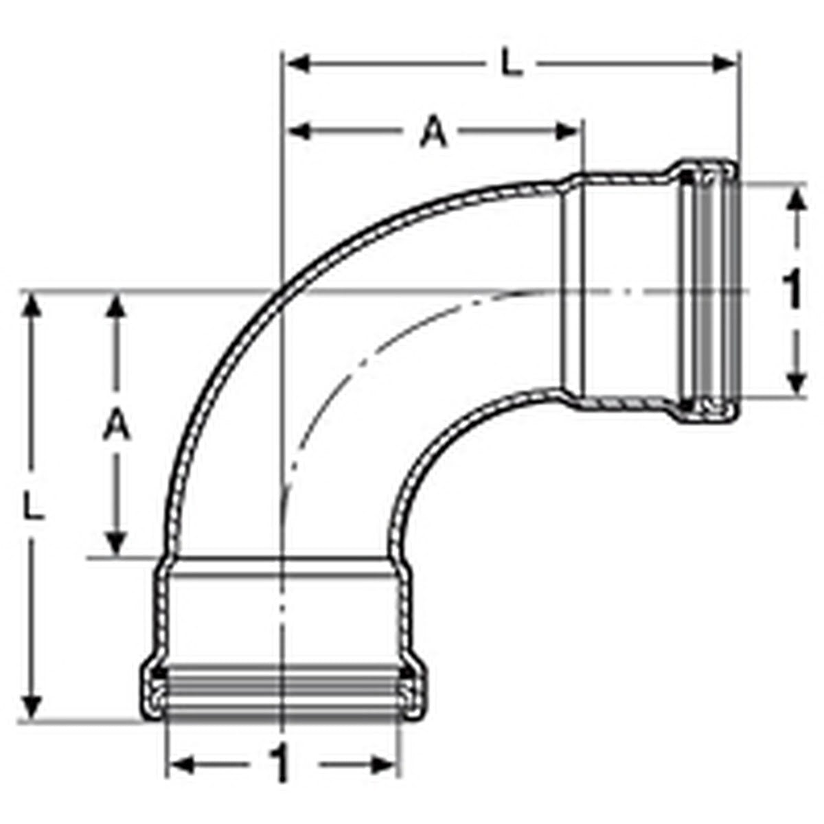 Viega 20623 (0916XL) ProPress 2 1/2 in. Copper 90 Degree Press Elbow P x P (1 Each) - 2