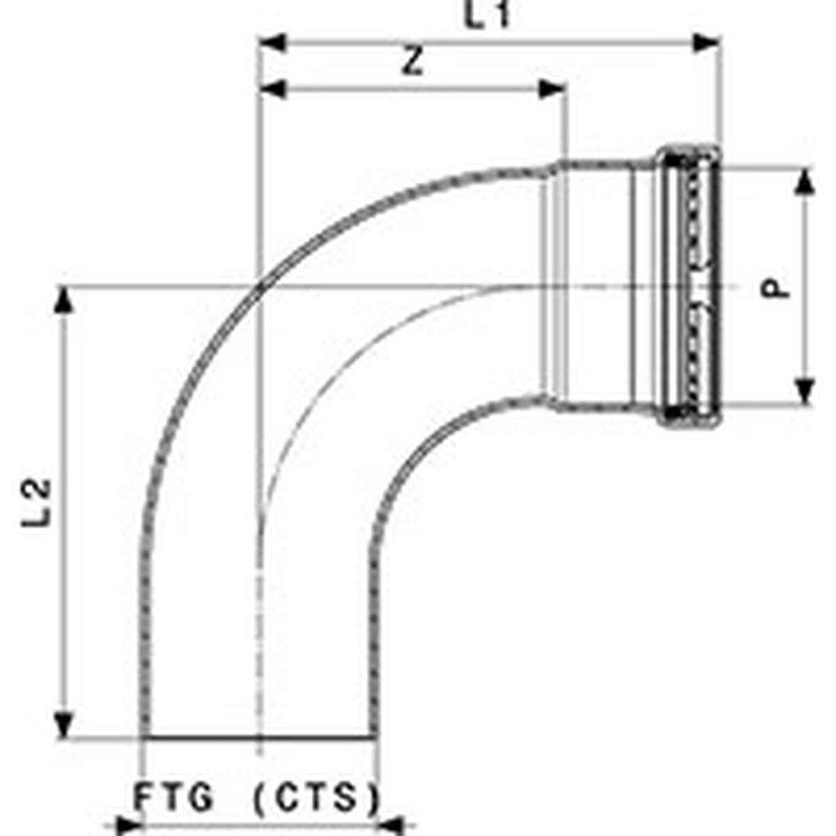 Viega 20638 (0916.1XL) 2 1/2 in Copper ProPress 90 Degree Street Elbow P x FTG (1 Pack) - 3