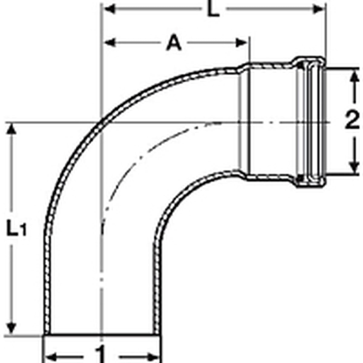 Viega 20648 (0916.1XL) 4 in. Copper ProPress 90 Degree Street Elbow P x FTG (1 Pack) - 4
