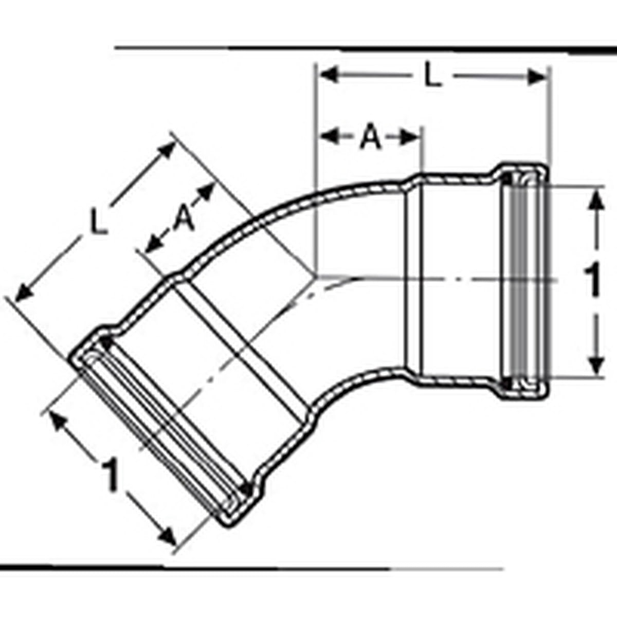 Viega 20663 (0926XL) ProPress 4 in Copper Press x Press 45 Degree Elbow (1 Each) - 2