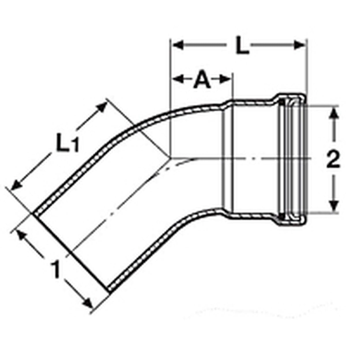 Viega 20668 (0926.1XL) ProPress 2 1/2 in 45 Degree Street Elbow P x FTG Copper (1 Pack) - 2