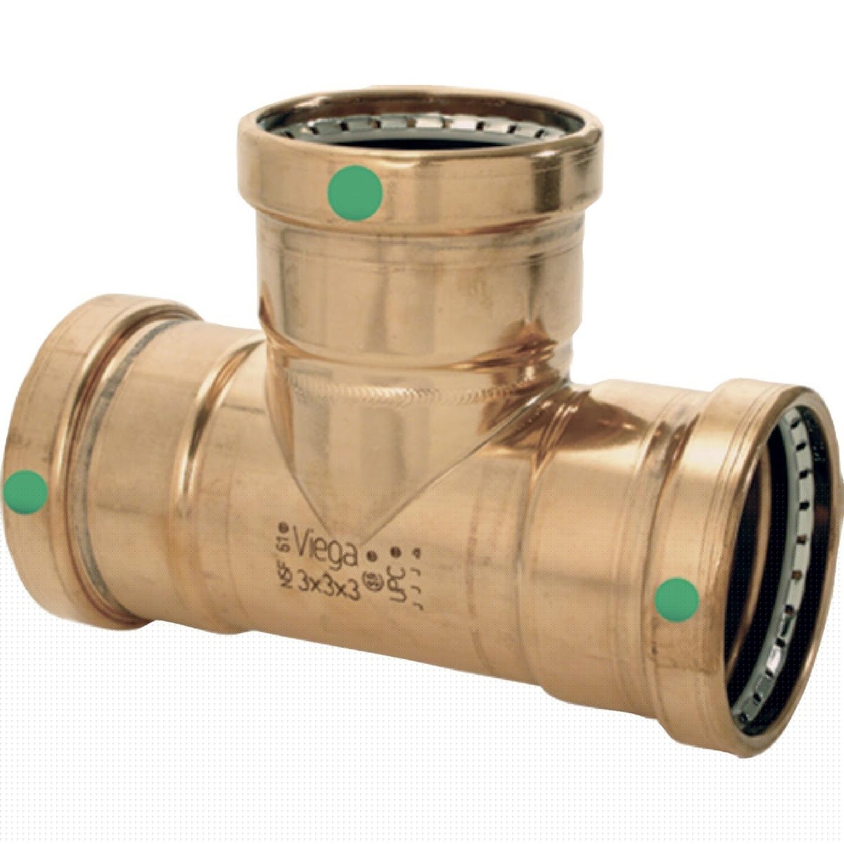 Viega 20689 (0918XL) ProPress Copper Press Reducing Tee 2 1/2 in x 1 in x 2 1/2 in (1 Each)
