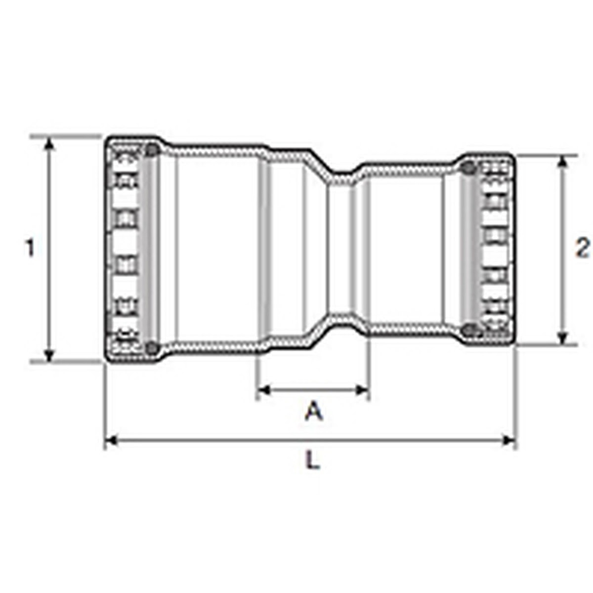 Viega 25945 (4815.2) MegaPress 1 1/4 in. x 3/4 in. Press Reducer - 2