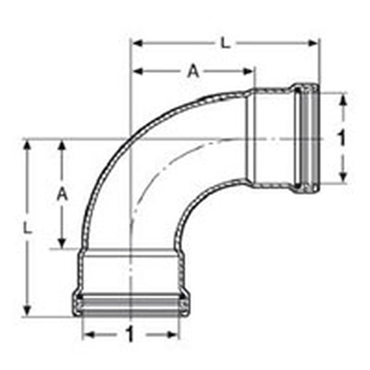 Viega 26510 (4816XL) 4 in. MegaPress FKM 90 Degree Press Elbow for Carbon Steel Pipe (1 Each) - 2