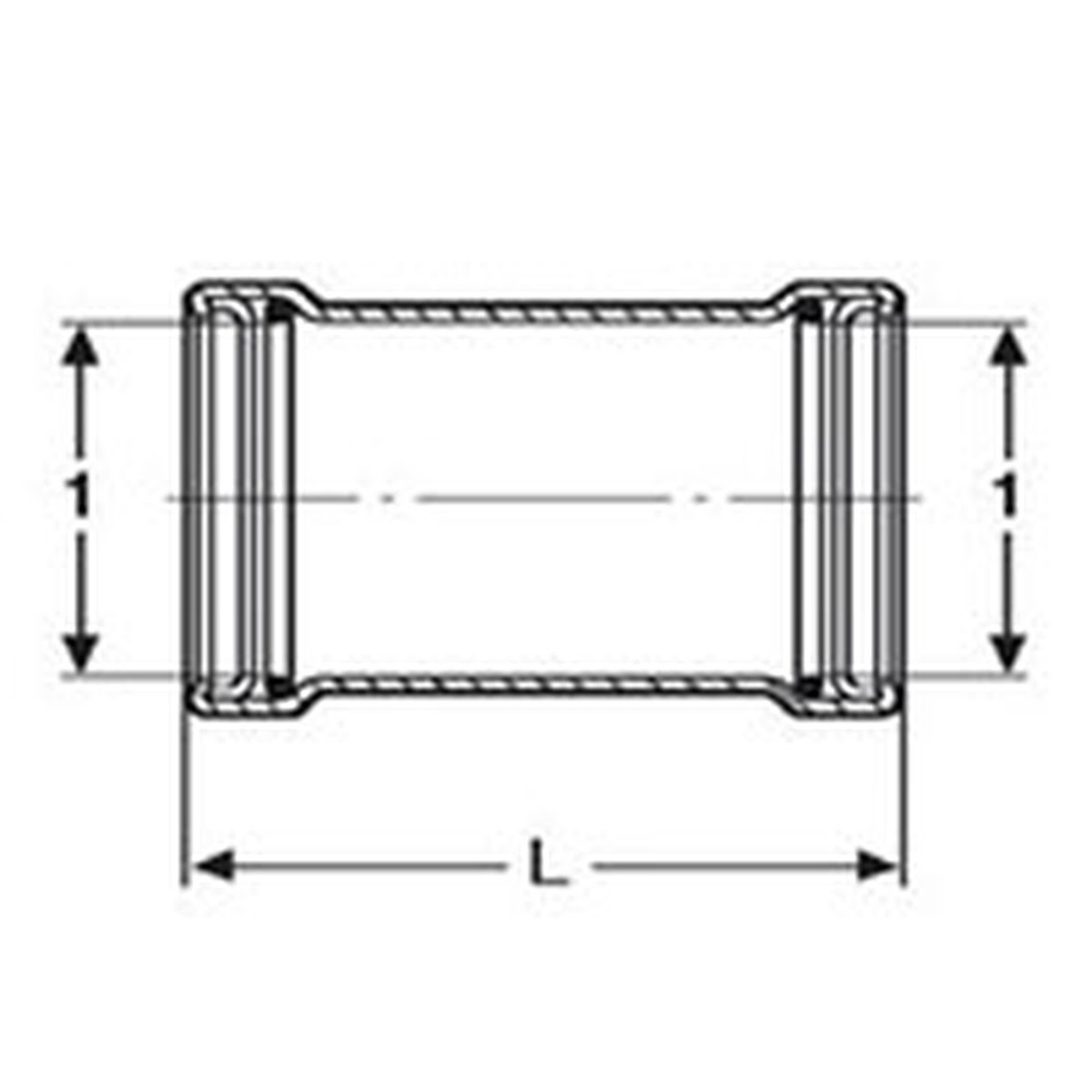 Viega 26695 (4815.5XL) 4 in. MegaPress FKM Coupling No Stop Press x Press for Carbon Steel Pipe (1 Each) - 2