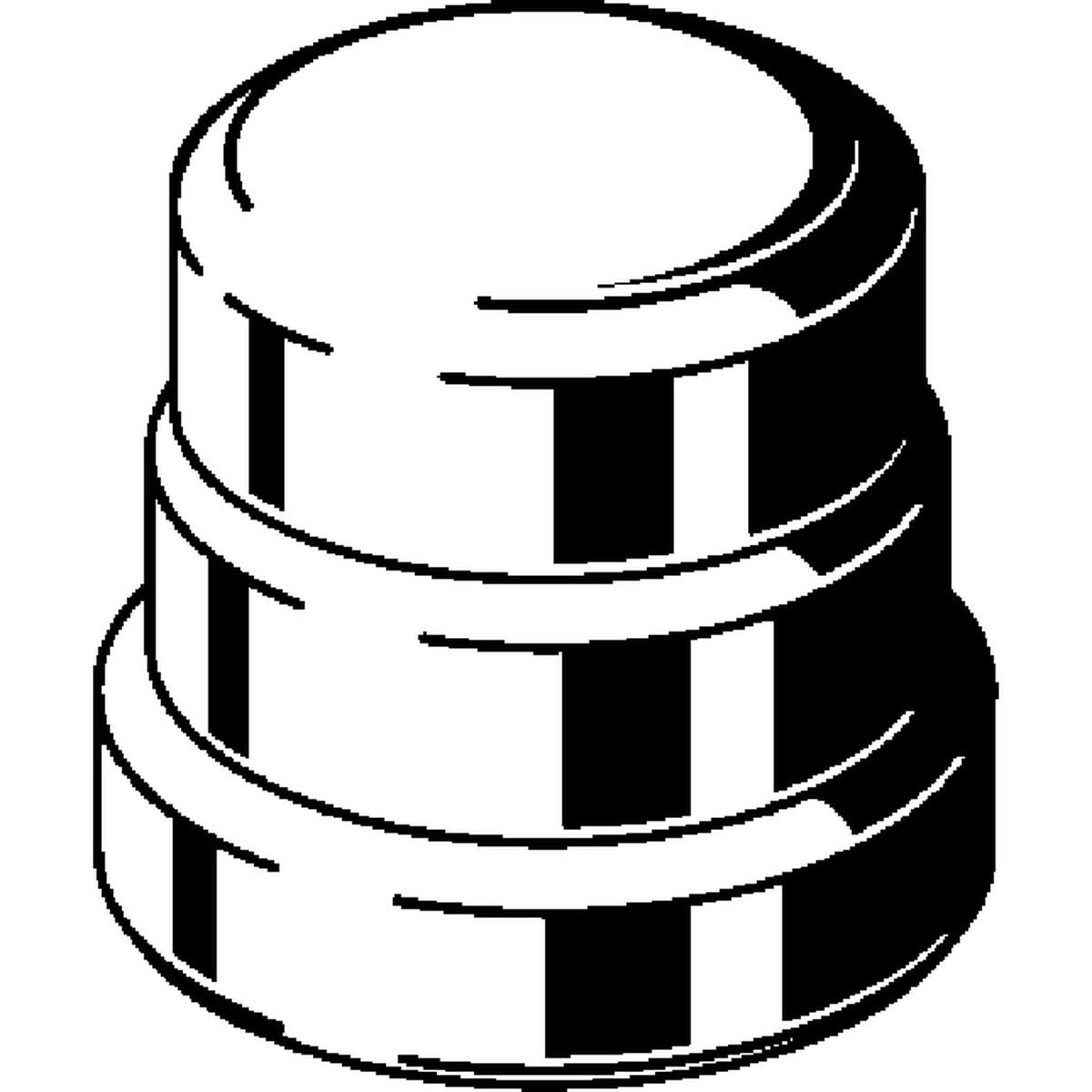 Viega 26765 (4856.1XL) MegaPress FKM 3 in Carbon Steel Press Cap for Sch 5 to Sch 40 Pipe (1 Each) - 2