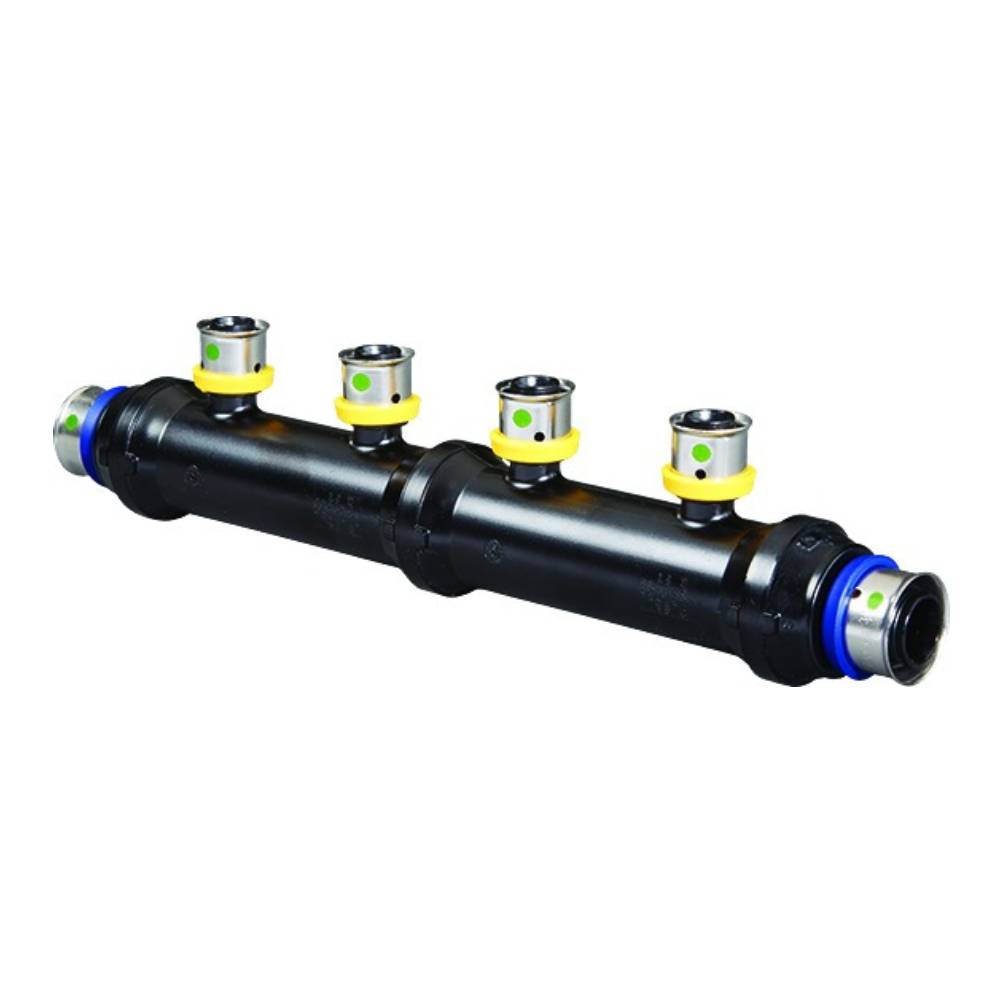 Viega 49054 (V5636) PureFlow Press Polymer Zero Lead Flow Through Manifold 4 Outlet 3/4 x 3/4 x 1/2 (1 Each)