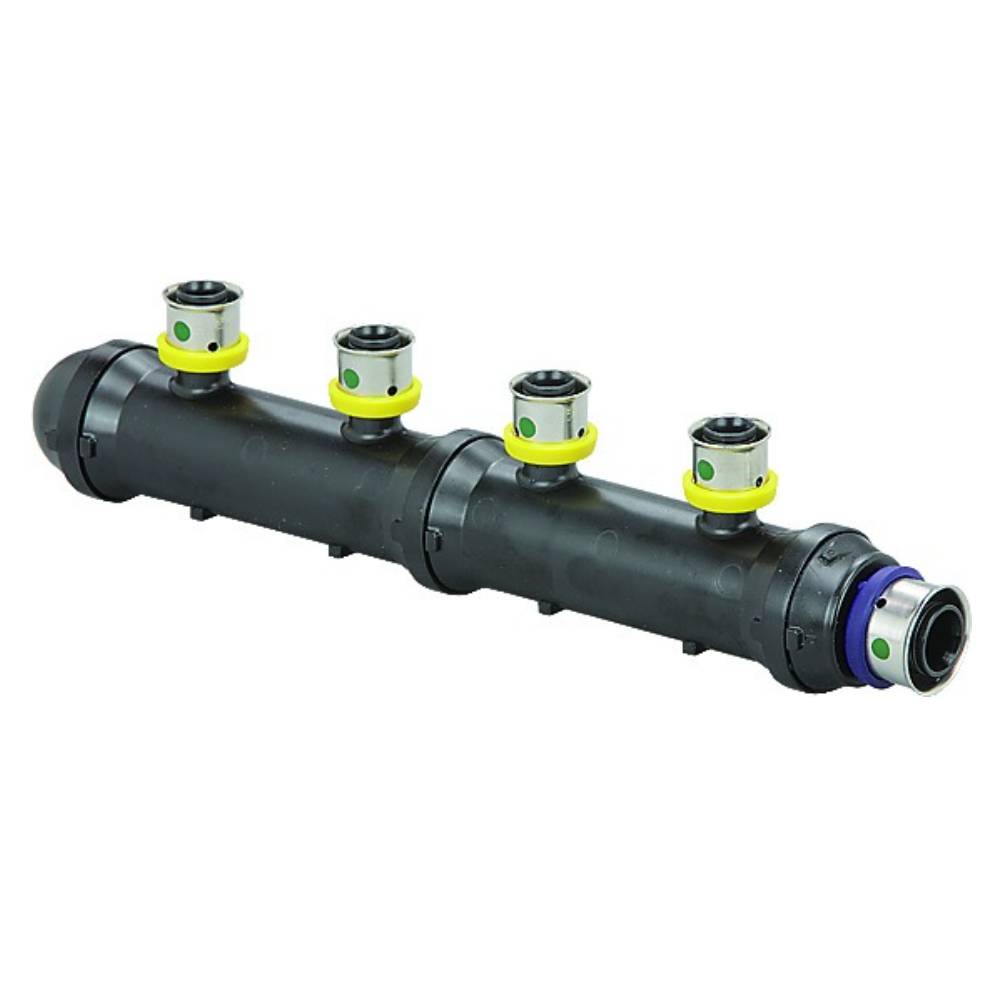 Viega 49206 (V5636.1) PureFlow Press Zero Lead Polymer Manifold 1 in x 1/2 in 6 Outlet Closed