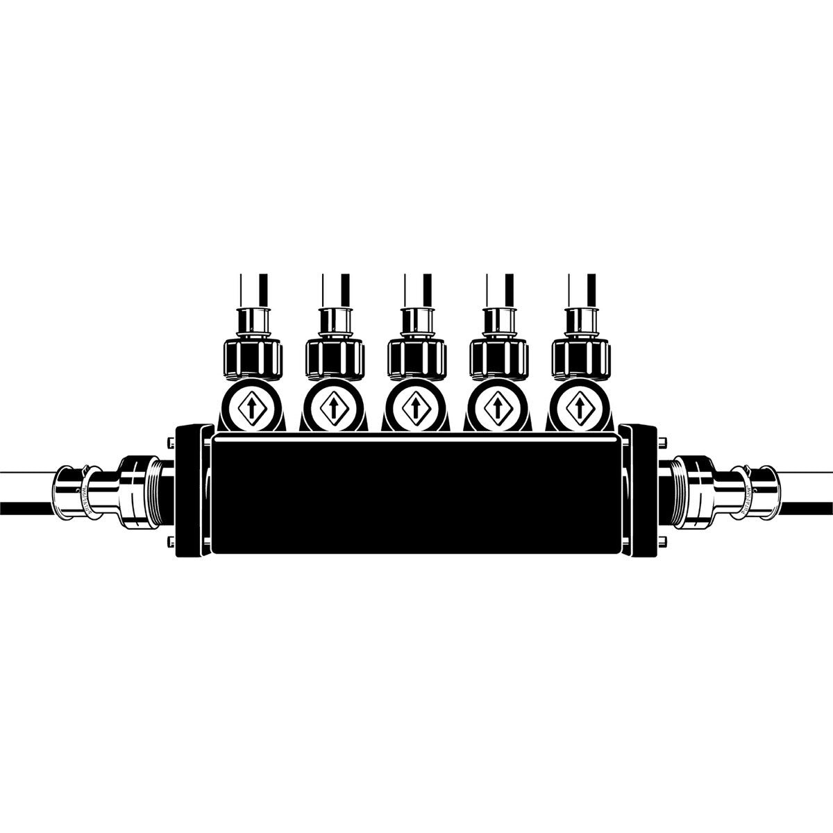 Viega 49473 (V5660) PureFlow MiniBloc 7 Port 1/2 in Zoning Manifold with Press Connections (1 Each) - 3