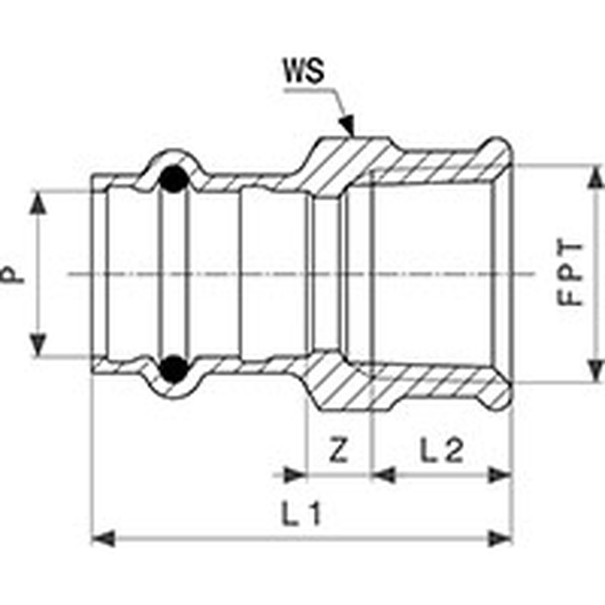 Viega 79350 (2912ZL) 1 1/4 in Press x 1 1/4 in FPT Bronze ProPress Adapter (1 Each) - 3