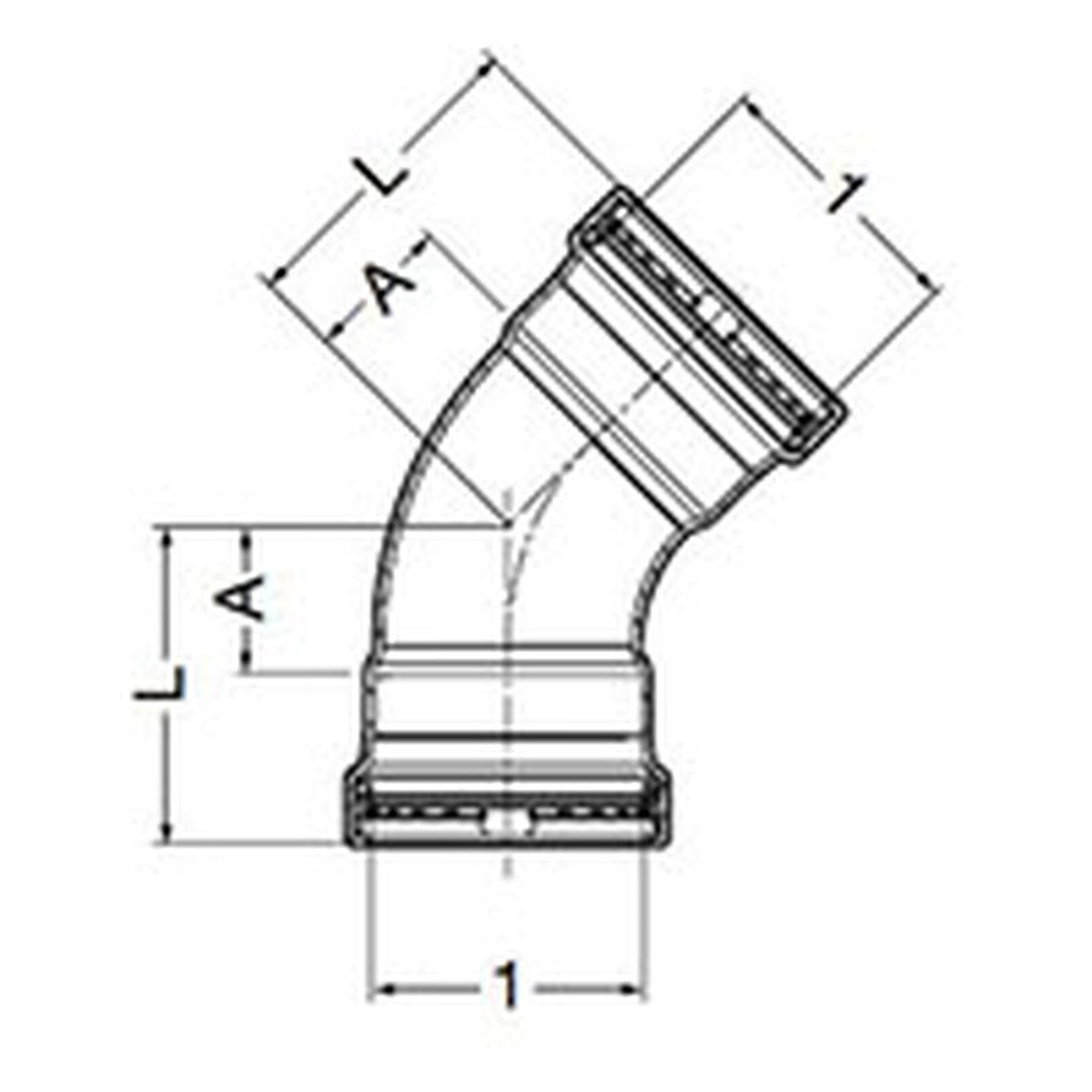 Viega 80475 (4026XL) ProPress 316 2 1/2 in. 45 Degree Press Elbow (1 Each) - 2