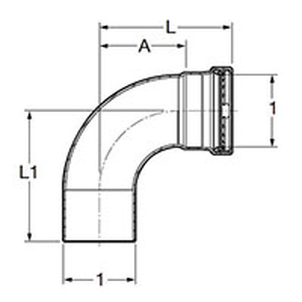 Viega 80530 (4016.1XL) ProPress 316 4 in. 90 Degree Street Elbow Press x FTG (CTS) (1 Each) - 2