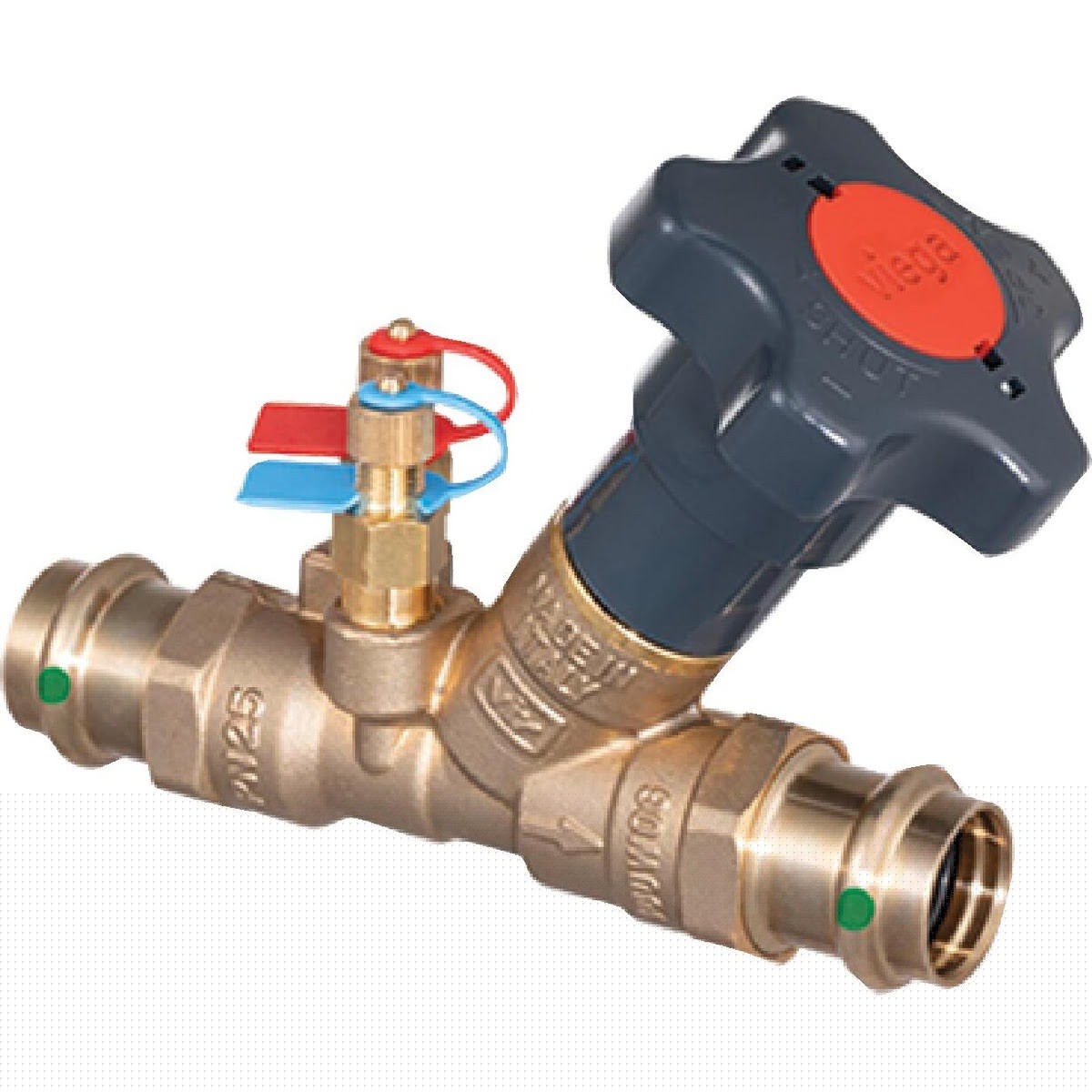 Viega 82105 (2980ZL) ProPress 1/2 in. Brass Manual Balancing Valve with Test Port (1 Each)