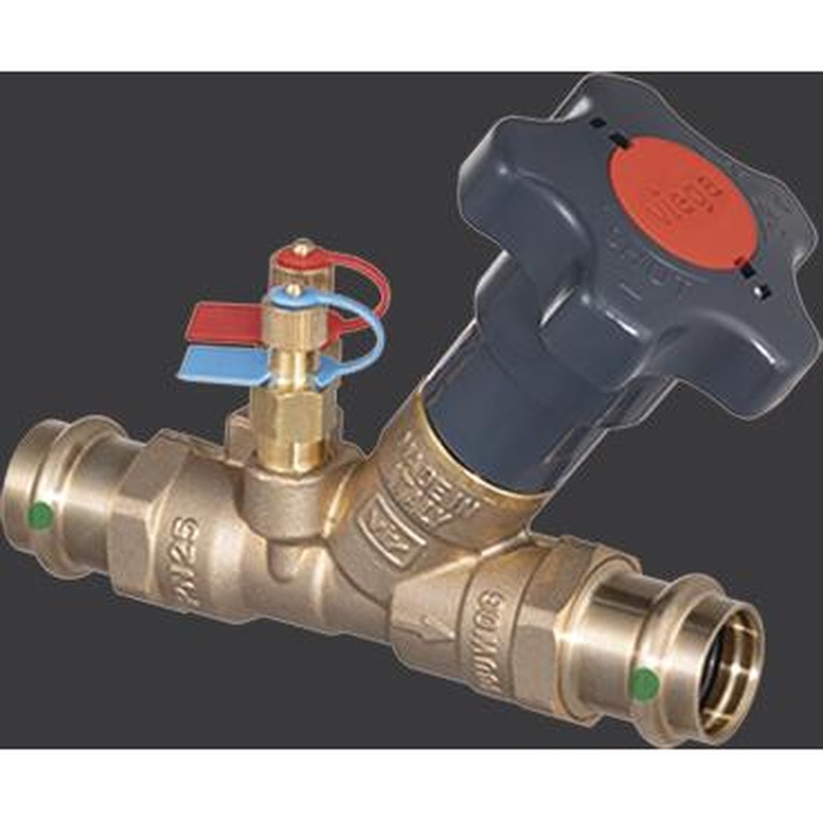 Viega 82130 (2980ZL) ProPress 1-1/2 in. Brass Manual Balancing Valve with Test Port (1 Each) - 2