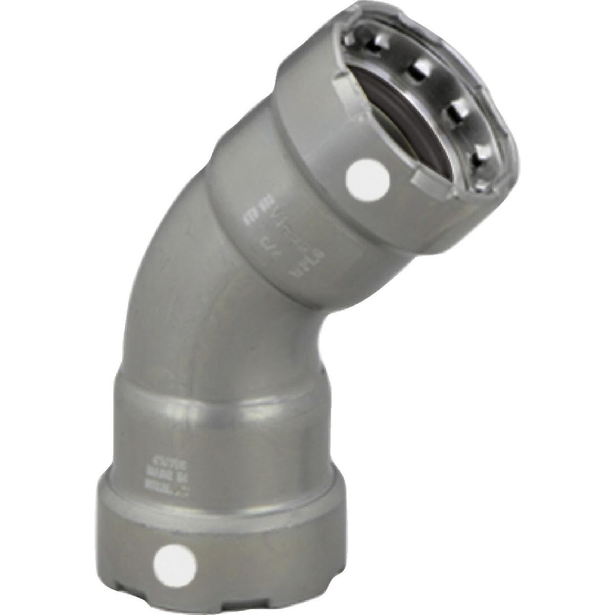 Viega 84345 (5926) MegaPress FKM 45 Degree Elbow 1 in x 1 in Press Fitting Carbon Steel (1 Each)