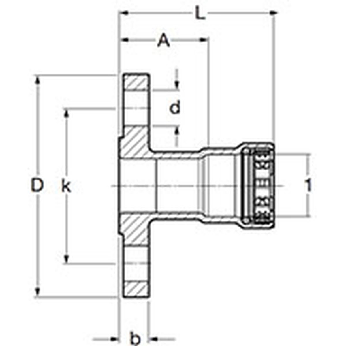 Viega 84865 (5959.5) MegaPress FKM 1 1/2 in Press x Bolt Pattern Flange - 2