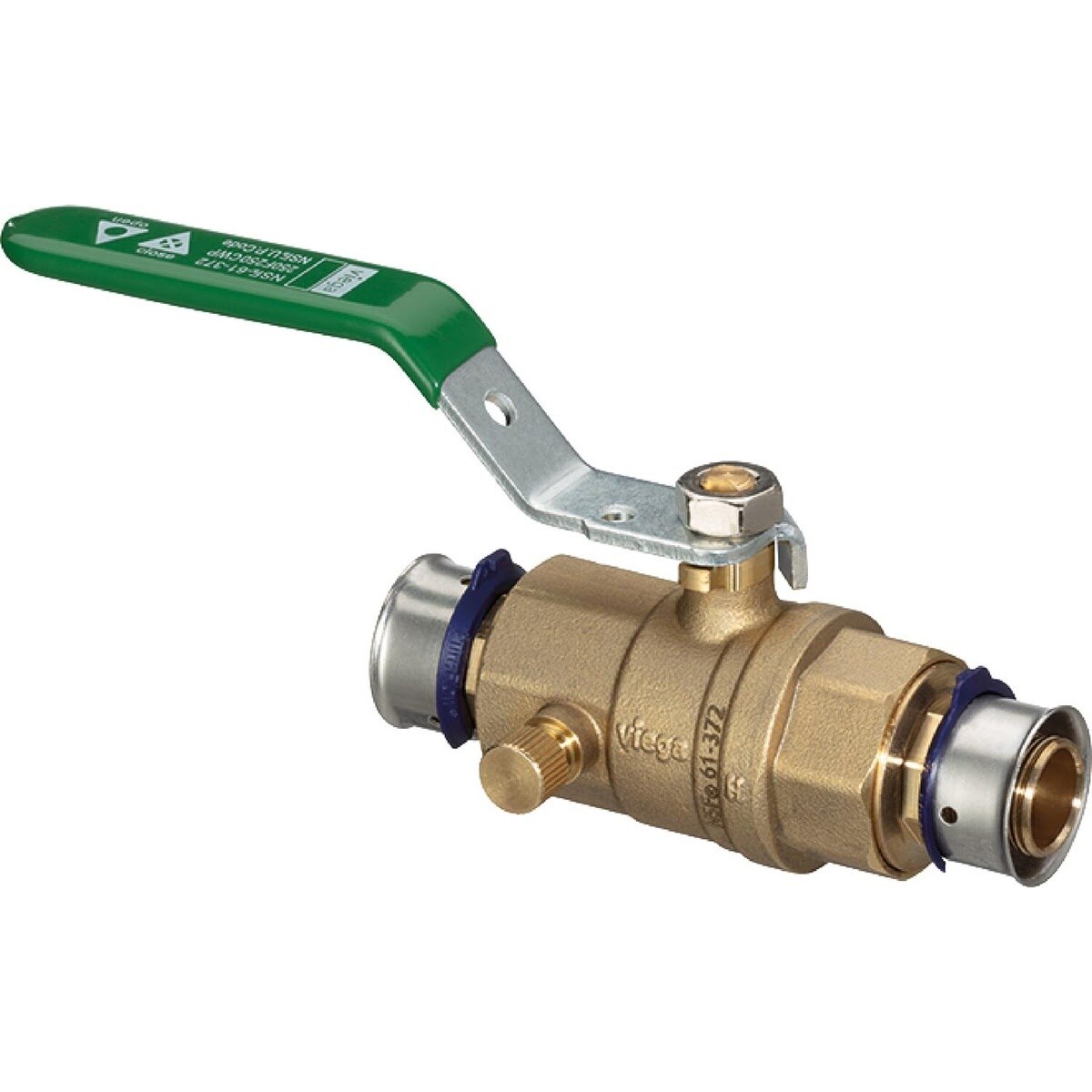 Viega 87915 (2875ZL) PureFlow 3/4 in. Press Brass Full Port Ball Valve with Drain (1 Each)