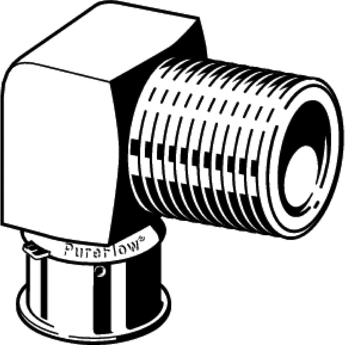 Viega 92520 (2814ZL) PureFlow Press 1/2 in. Press x 1/2 in. MPT 90 Degree Elbow - 2