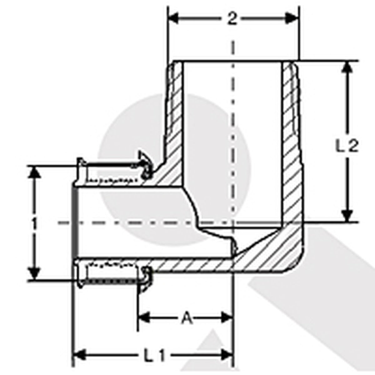 Viega 92560 (2814ZL) PureFlow Press 90 Degree Zero Lead Bronze Elbow 1 in Press x 1 in MPT - 2