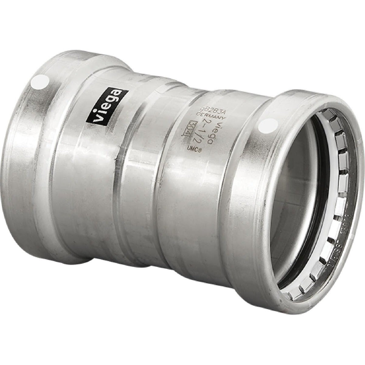 Viega 98375 (6815XL) MegaPress 2 1/2 in. x 2 1/2 in. 316 Stainless Steel Press Coupling with Stop (1 Each)