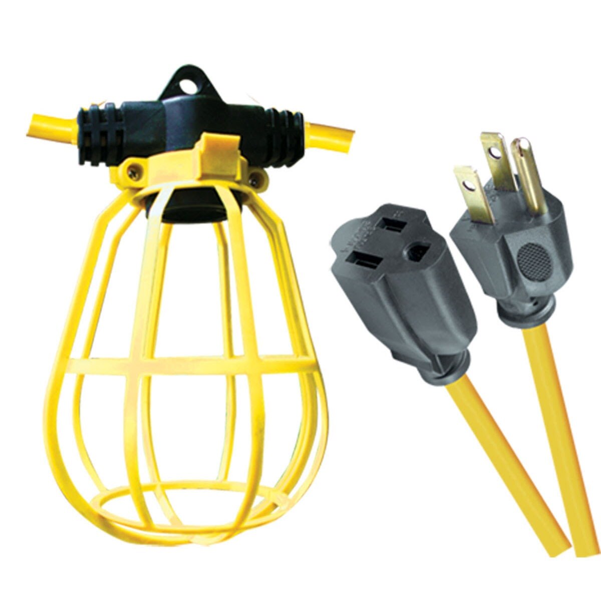 Voltec 08-01188 100' 14/3 Temprary Light String with Plastic Cages - 2