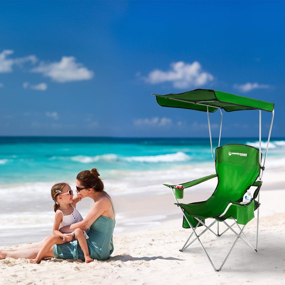 Wakeman 696593JEY Camping Chair with Canopy Shade 300 lb Capacity 37 x 23 x 53" Folded 6 x 37" - 5