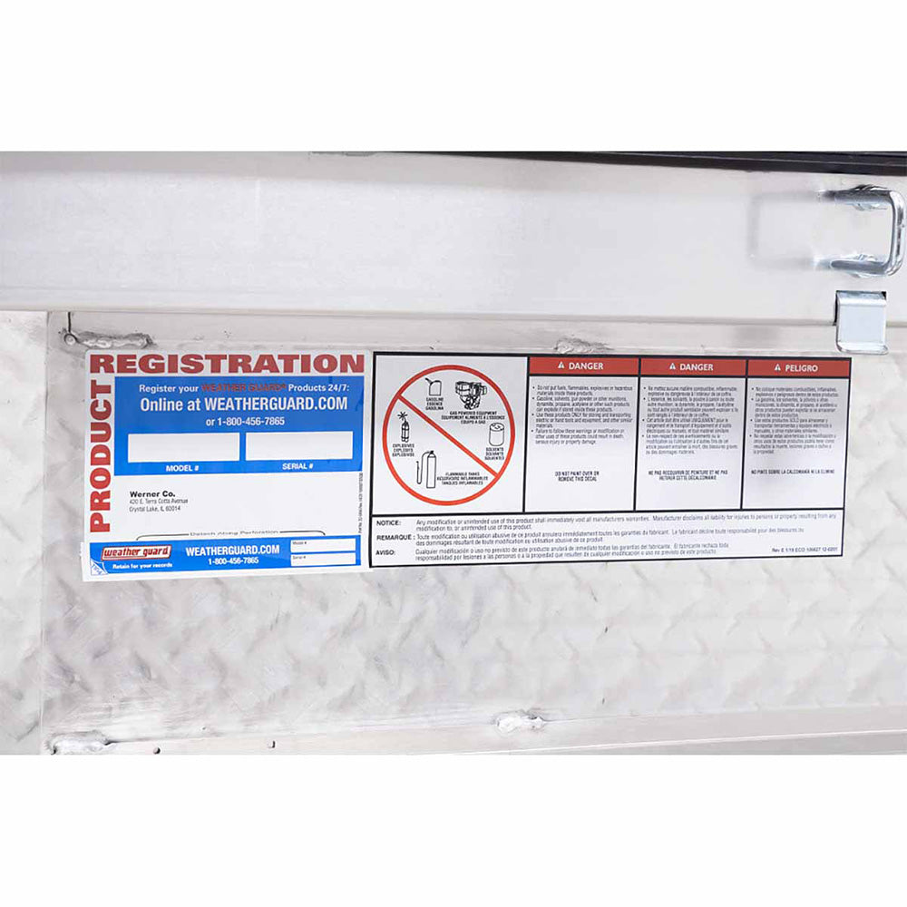 Weather Guard 123-0-03 Model 123-0-03 Saddle Box, Aluminum, Full Deep, Clear, 14.2 Cu. Ft. - 13