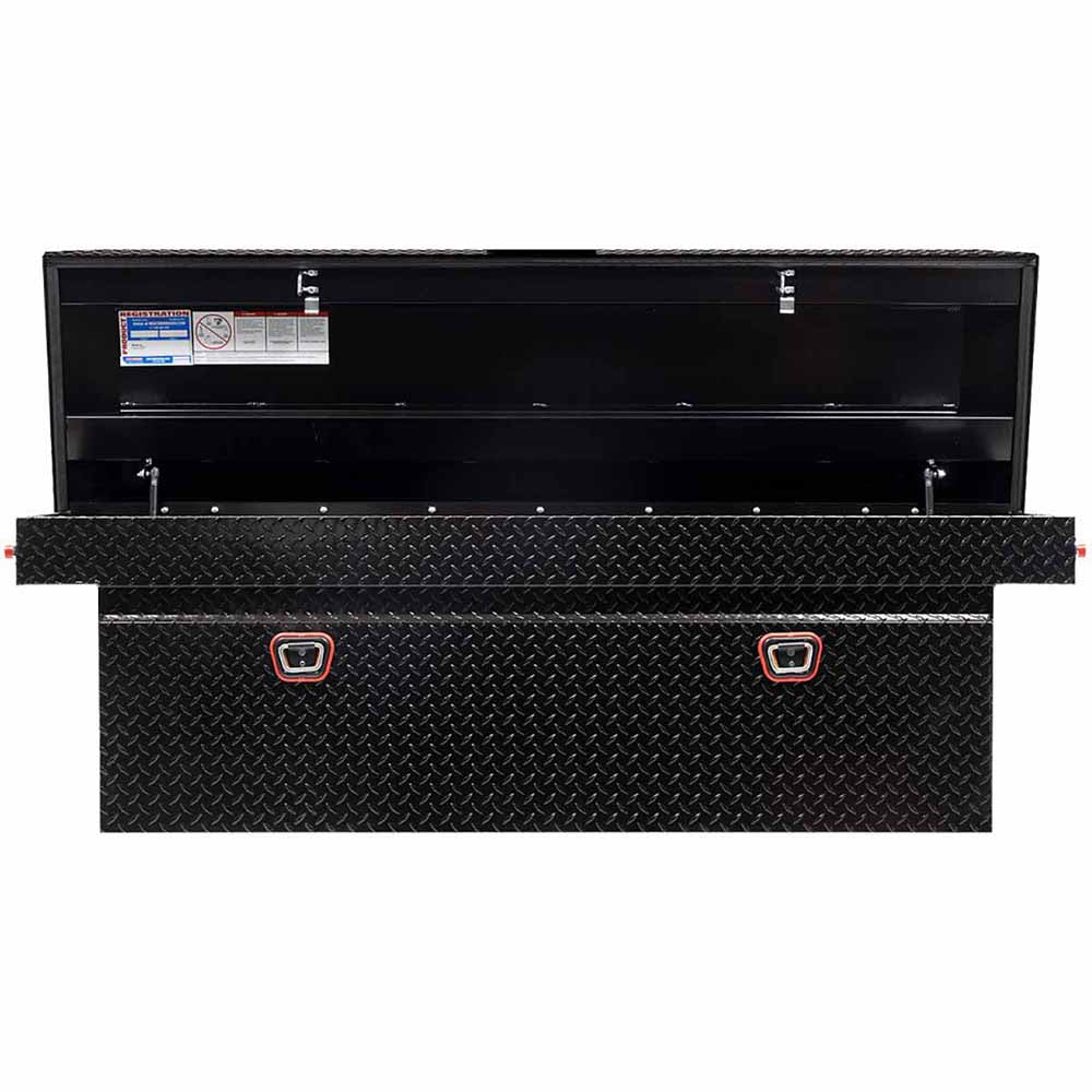 Weather Guard 123-5-03 Model 123-5-03 Saddle Box, Aluminum, Full Deep, Gloss Black, 14.2 Cu. Ft.
