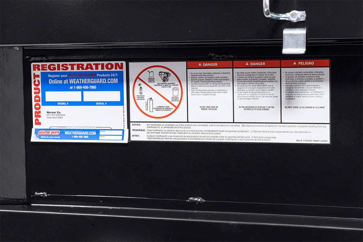 Weather Guard 123-5-03 Model 123-5-03 Saddle Box, Aluminum, Full Deep, Gloss Black, 14.2 Cu. Ft. - 16